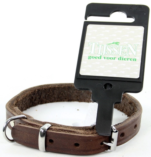 [L54420] Collar Greased Leather Brown (12 mm / 35 cm)