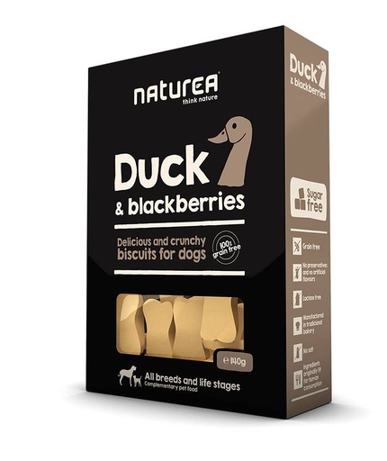 [NT32314] Naturea Biscuits Duck Blackberries 8 x 140 gr. (8 x 140 gr.)