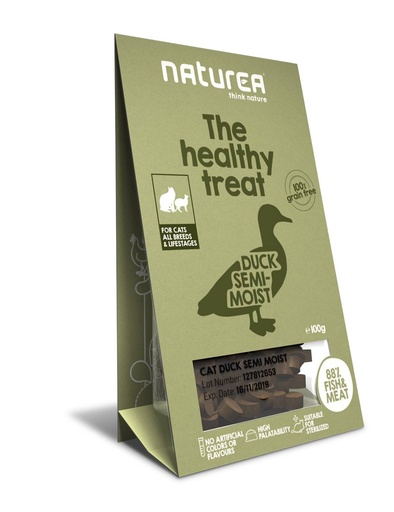 [NT37068] Naturea Cat Treats Duck Semi-Moist 8 x 100 gr. (8 x 100 gr.)