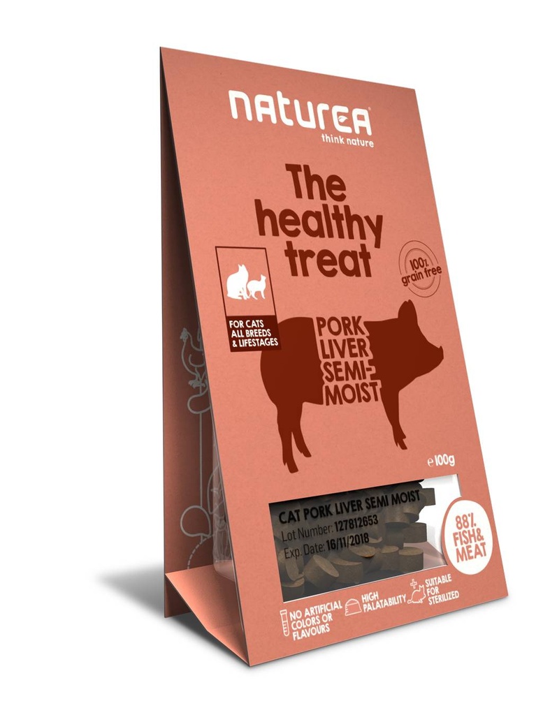 Naturea Cat Treats Pork Liver Semi-Moist 8 x 100 gr.