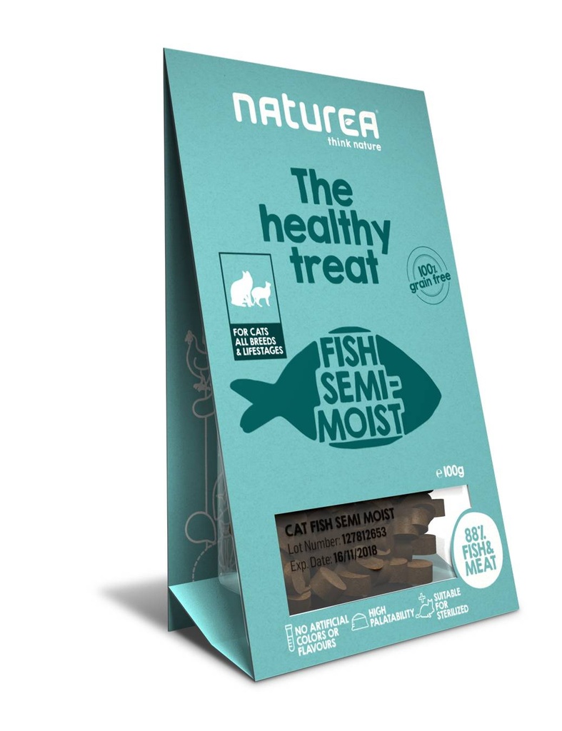 Naturea Cat Treats Fish Semi-Moist 8 x 100 gr.