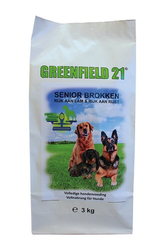 [HV0444] Greenfield Lam/Rijst Senior 3kg.