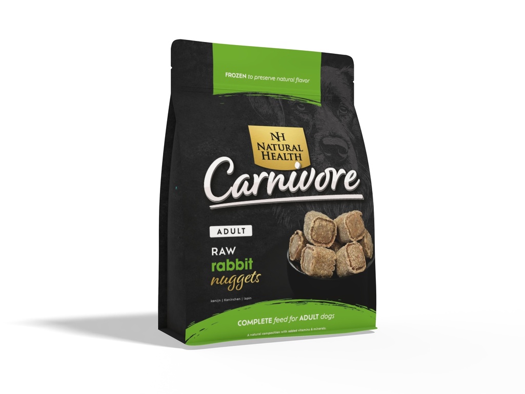 Natural Health Dog Carnivore Raw Nuggets Konijn 1575 gr.