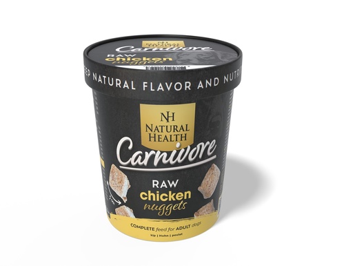 [NH72002] Natural Health Dog Carnivore Raw Nuggets Kip 375 gr.